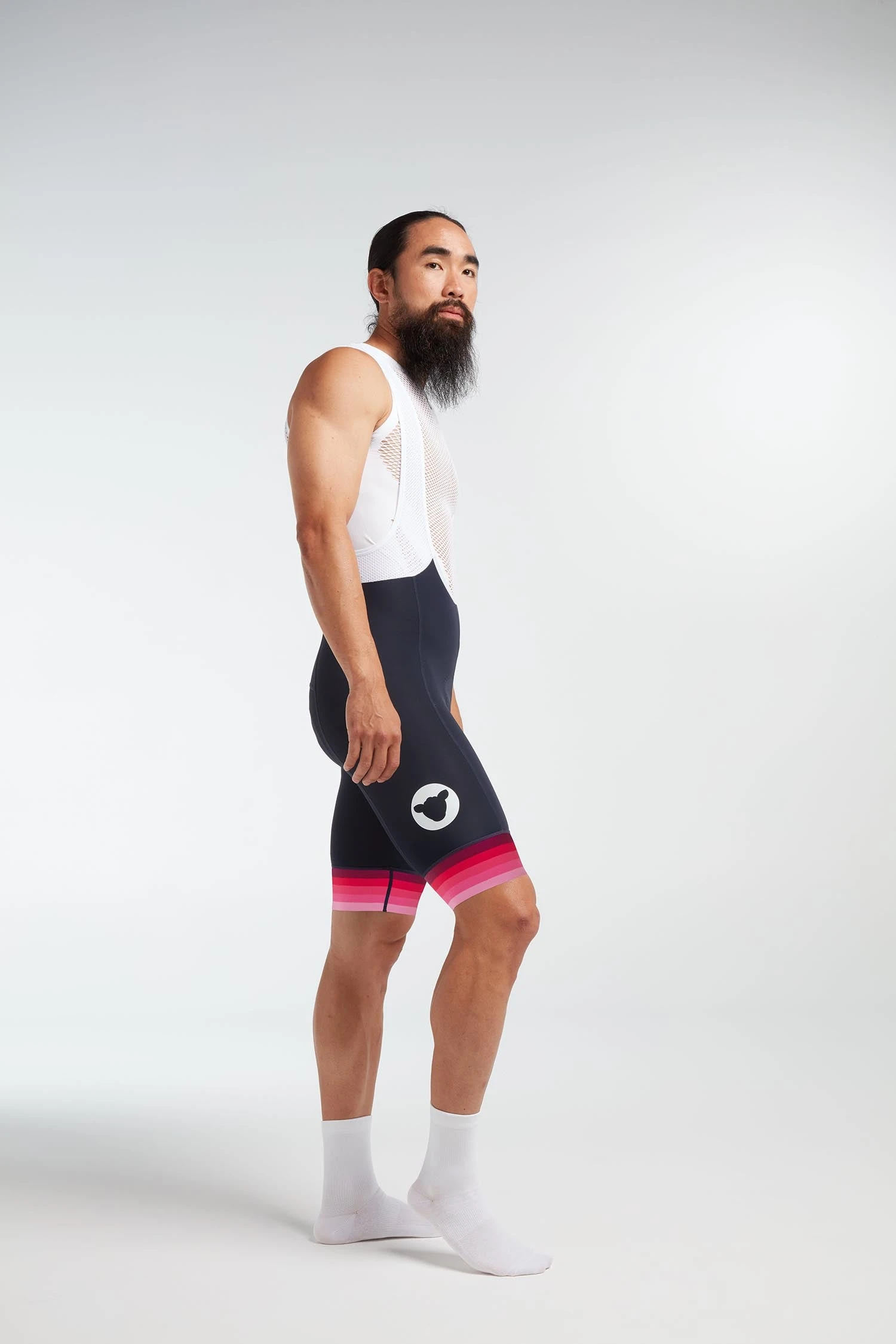 Navy Pink Stripe Essentials Tour Men's Bib 3 Navy Pink Stripe Essentials Tour Men's Bib