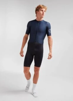 Navy Essentials TEAM Men's Jersey 7 Navy Essentials TEAM Men's Jersey -Cycling Clothing Store H Front NAVY JERSEY