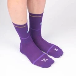 Deep Purple Laser PLTN Socks -Cycling Clothing Store PelotonDeParis DeepPurple Laser PLTN CyclingSocks Front VeloVeloSigapore