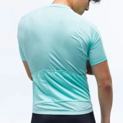 Mint Foundation Men's Jersey -Cycling Clothing Store mens foundation jersey celest back detail 5.58.43 PM 2000x 8aad540a 0ede 4744 8c3b f8b06ef43e1e