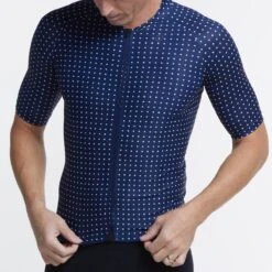 Navy Grid Dot Ultralight Men's Jersey -Cycling Clothing Store mens grid dot ul jersey navy front detail 1200x 519f5931 7e71 4e07 80a5 0fe9023df386
