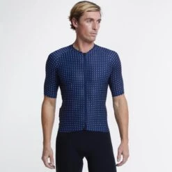 Navy Grid Dot Ultralight Men's Jersey
